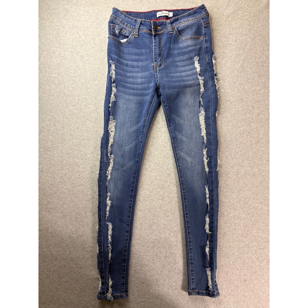 Vince Blue Co Distressed Side Seam Skinny Jeans Medium Wash VB-234MD‎ Size 3